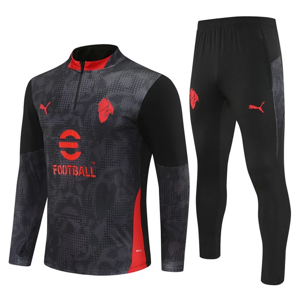 AC Milan Conjunto Sudadera de Entrenamiento Niños 2025-26 - 1-4 Zip Negro AC Milan Conjunto Sudadera de Entrenamiento Niños 2025-26 - 1-4 Zip Negro