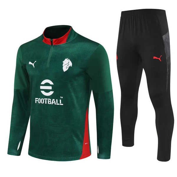 AC Milan Conjunto Sudadera de Entrenamiento Niños 2025-26 - 1-4 Zip Verde AC Milan Conjunto Sudadera de Entrenamiento Niños 2025-26 - 1-4 Zip Verde