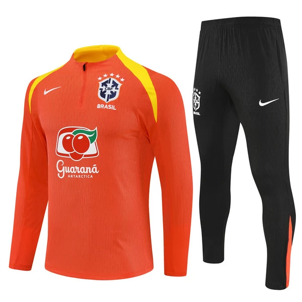 Brasil Conjunto Sudadera de Entrenamiento 2025-26 - 1-4 Zip Naranja Brasil Conjunto Sudadera de Entrenamiento 2025-26 - 1-4 Zip Naranja