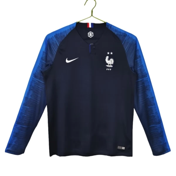 Camiseta Francia Primera Equipación Retro 2018 Manga Larga Camiseta Francia Primera Equipación Retro 2018 Manga Larga