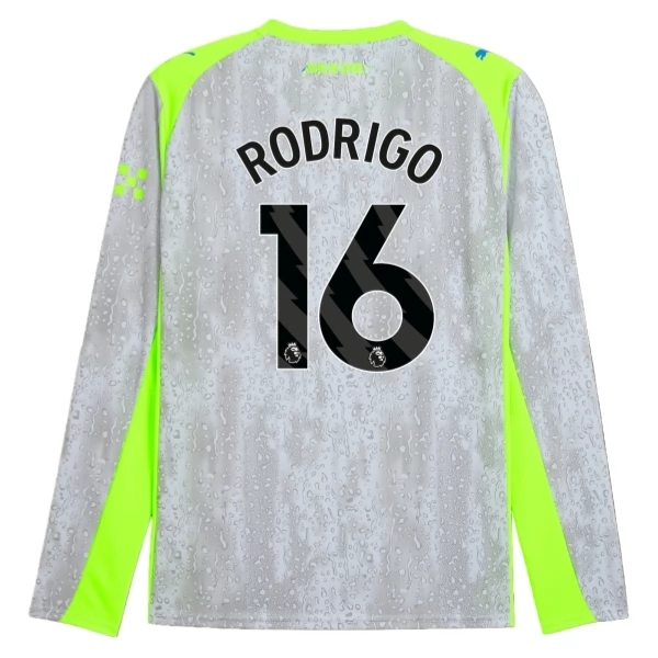 Camiseta Manchester City FC Rodrigo 16 Tercera Equipación 2025-2026 Manga Larga Camiseta Manchester City FC Rodrigo 16 Tercera Equipación 2025-2026 Manga Larga
