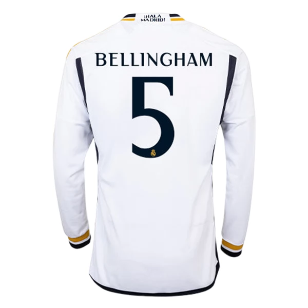 Camiseta Real Madrid Bellingham 5 Primera 2023-2024 Manga Larga