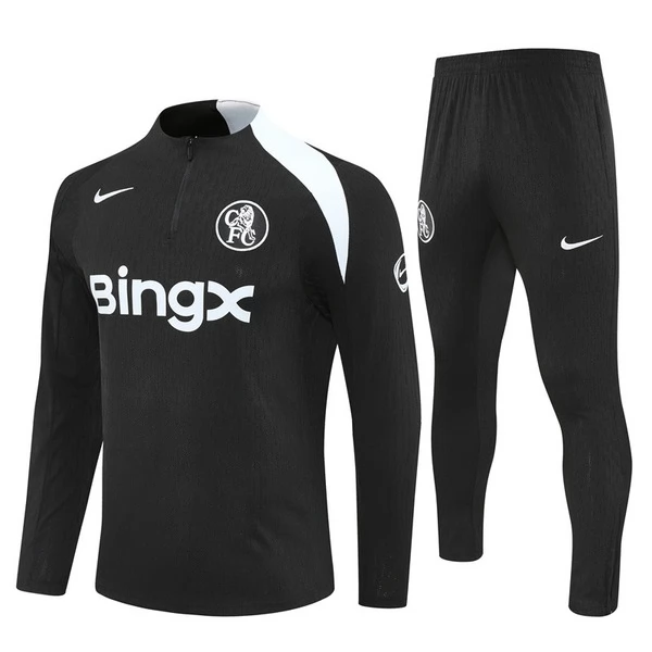 Chelsea Conjunto Sudadera de Entrenamiento Niños 2025-26 - 1-4 Zip Negro Chelsea Conjunto Sudadera de Entrenamiento Niños 2025-26 - 1-4 Zip Negro