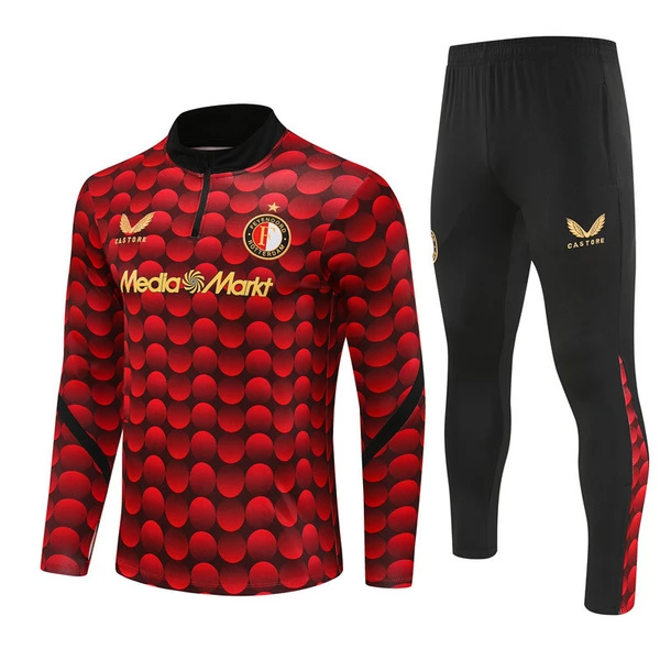 Feyenoord Conjunto Sudadera de Entrenamiento 2025-26 - 1-4 Zip Rojo Feyenoord Conjunto Sudadera de Entrenamiento 2025-26 - 1-4 Zip Rojo