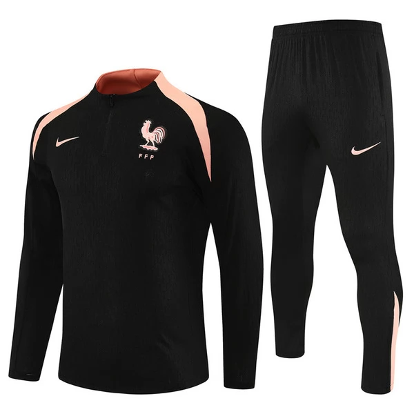 Francia Conjunto Sudadera de Entrenamiento Niños 2025-26 - 1-4 Zip Negro Francia Conjunto Sudadera de Entrenamiento Niños 2025-26 - 1-4 Zip Negro