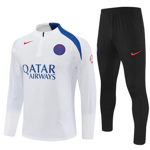 Paris Saint Germain Conjunto Sudadera de Entrenamiento 2025-26 - 1-4 Zip Blanco Paris Saint Germain Conjunto Sudadera de Entrenamiento 2025-26 - 1-4 Zip Blanco