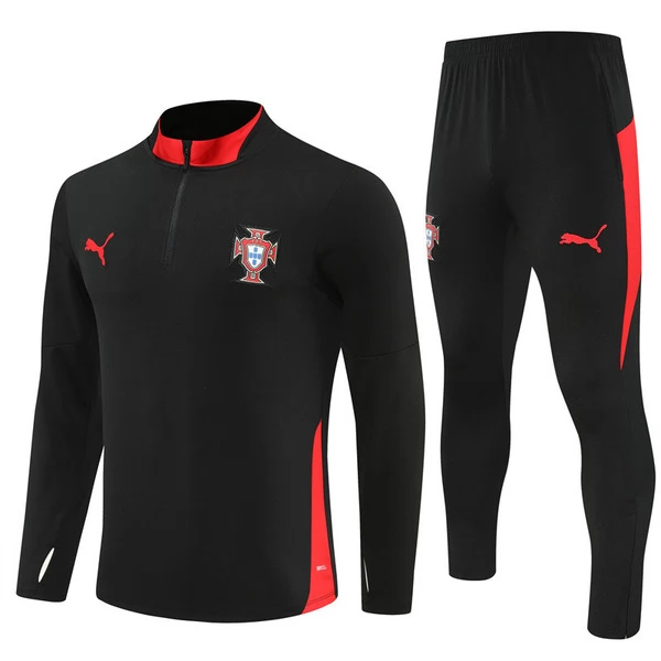 Portugal Conjunto Sudadera de Entrenamiento 2025-26 - 1-4 Zip Negro Portugal Conjunto Sudadera de Entrenamiento 2025-26 - 1-4 Zip Negro